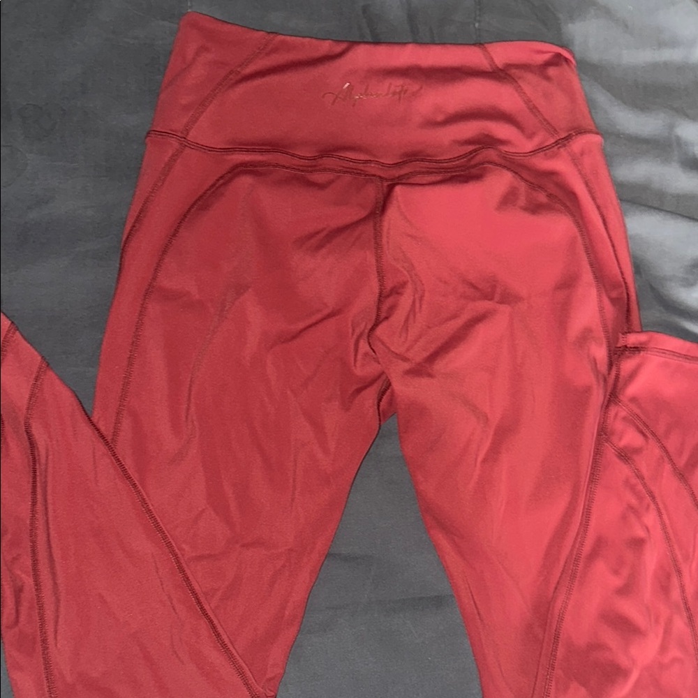Alphalete Red High-Waisted Leggings